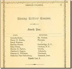 Oberlin 1853 Seniors