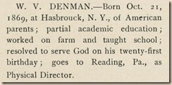 Denman, W V - 1895 - yearbook entry